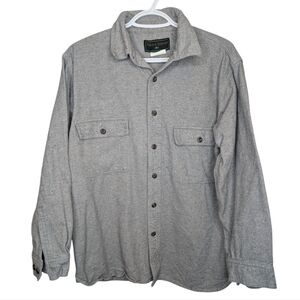 Field & Stream Vintage Gray Fleece Button-Up Shirt Men's Medium - Short arms.